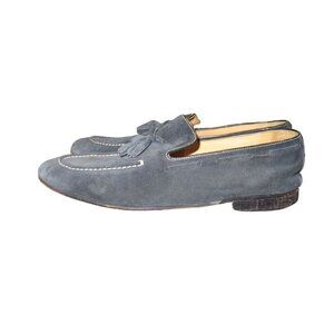 Barney's New York Italian Suede Leather tassel embellished loafers 9.5 Vintage